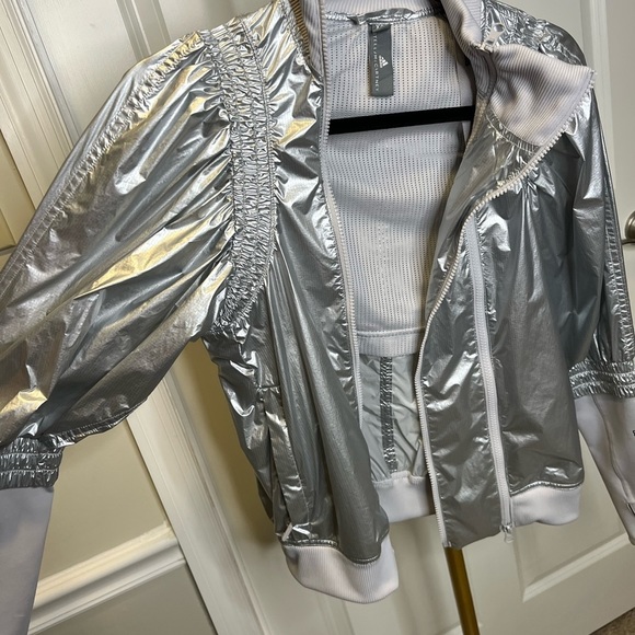 Stella McCartney x Adidas Metallic Zip front running bomber jacket - Picture 15 of 15